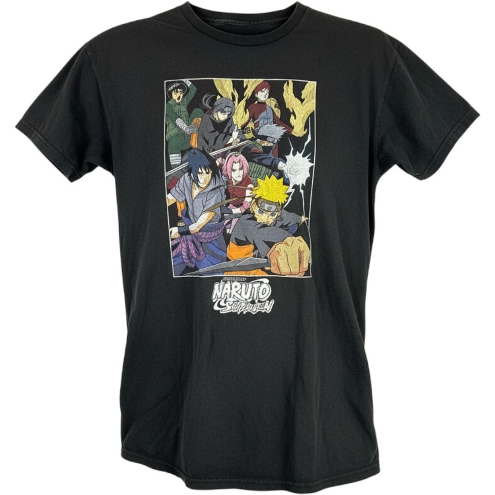 Ripple Junction Naruto Shippuden 20th Anniversary T-Shirt Medium Black Graphic